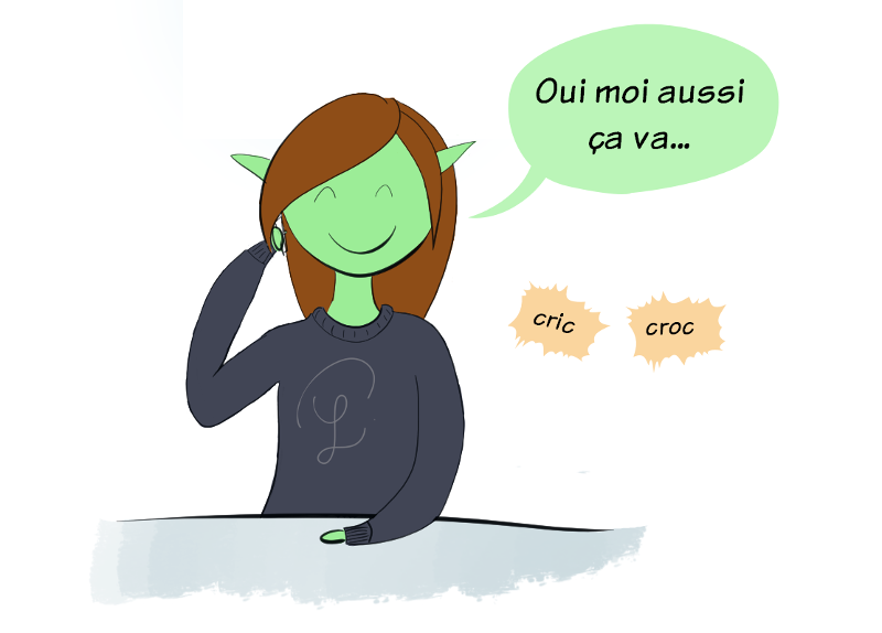 Elle entend des craquements dans le combiné